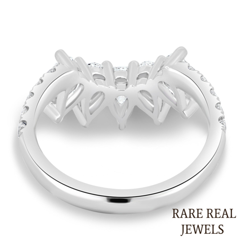 Pear Cut Moissanite Engagement Ring: 10K White Gold Teardrop Promise Ring