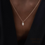 Luxury Marquise Cut Diamond Halo Pendant Necklace in 14K Yellow Gold – Elegant Solitaire Diamond Necklace for Women