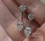 Round & Pear Lab Grown Diamond Drop Earrings, 14K White Gold Dangle Earrings, Bridal Diamond Earrings, Gift for Her
