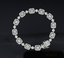 14K White Gold Baguette Cut Lab Grown Diamond Tennis Bracelet | Halo Diamond Link Bracelet for Women | Luxury Bridal Jewelry Gift