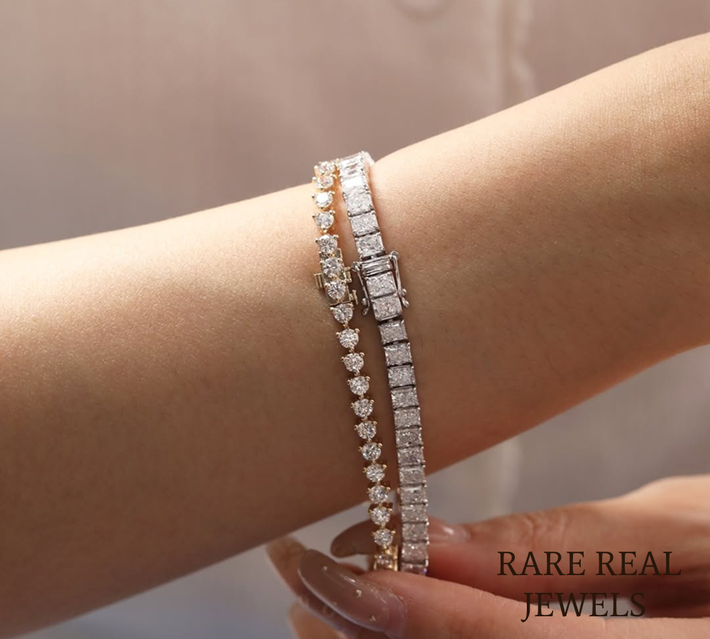Radiant Cut Lab Grown Diamond Tennis Bracelet in Platinum | Classic Diamond Tennis Bracelet Secondary image