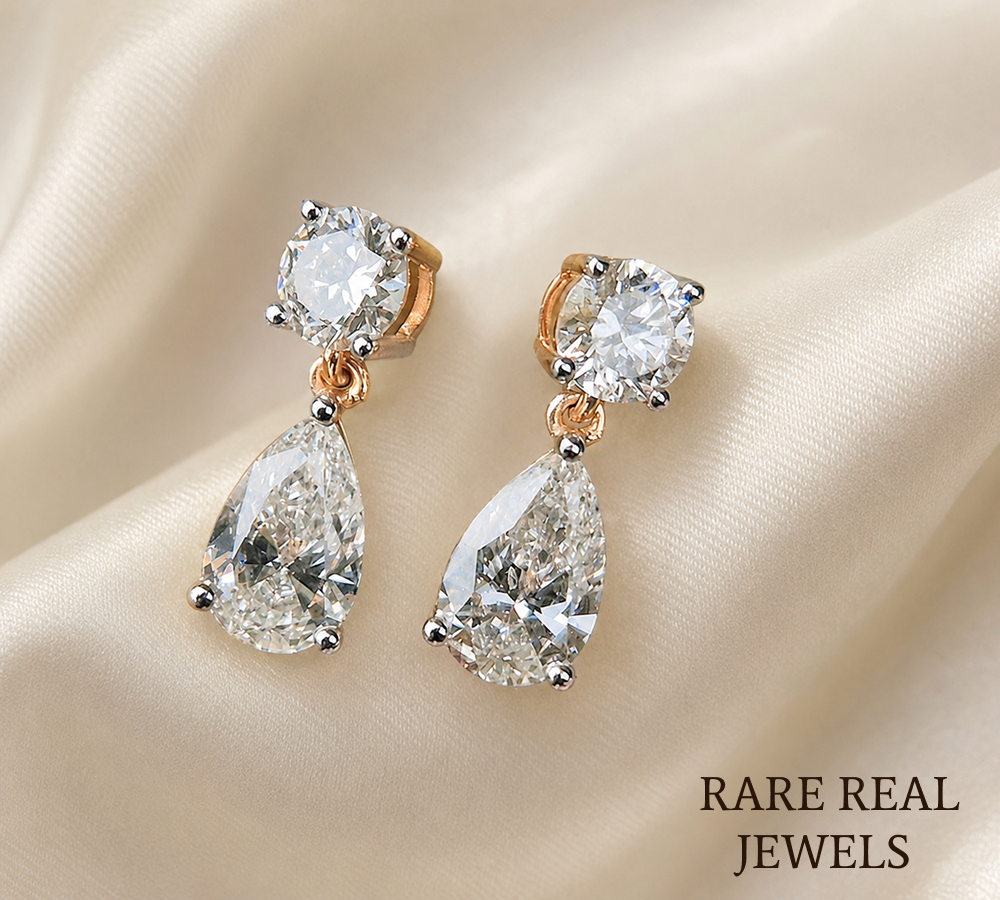 Pear Cut Diamond Drop Earrings, Lab Grown Diamond Stud Earrings, 14K Gold Dangle Earrings, Luxury Bridal Jewelry, Elegant Gift For Her Main image