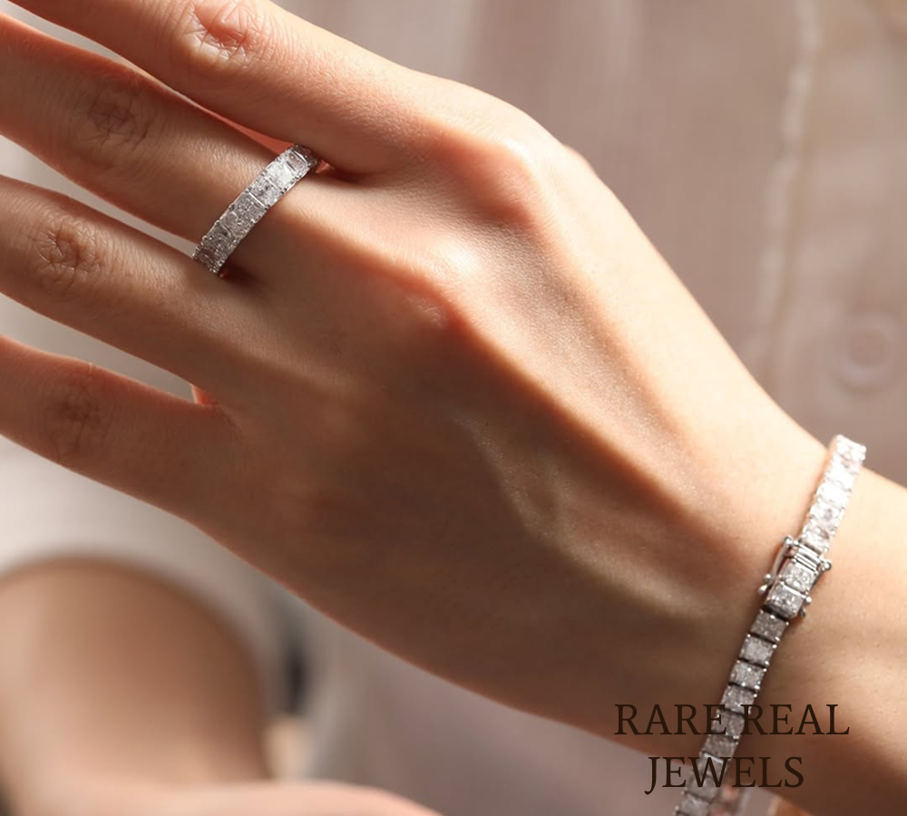 Radiant Cut Lab Grown Diamond Tennis Bracelet in Platinum | Classic Diamond Tennis Bracelet
