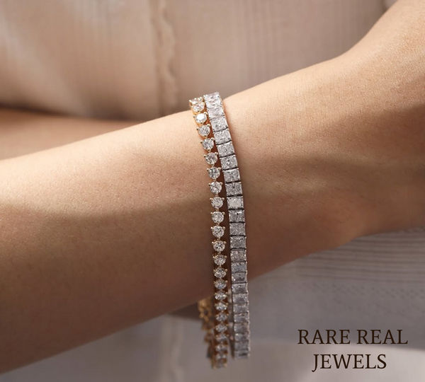 Radiant Cut Lab Grown Diamond Tennis Bracelet in Platinum | Classic Diamond Tennis Bracelet