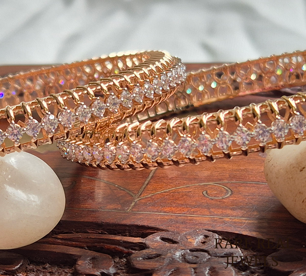 18K Rose Gold Lab Grown Diamond Tennis Bangle Bracelet, 13.50 CT Diamond Cuff Bracelet, Luxury Diamond Bracelet for Women