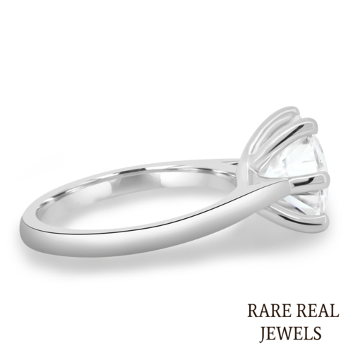 1.00 CT Round Lab Grown Diamond Engagement Ring - White Gold Trellis Setting