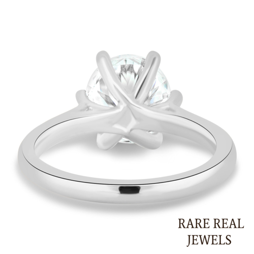 1.00 CT Round Lab Grown Diamond Engagement Ring - White Gold Trellis Setting