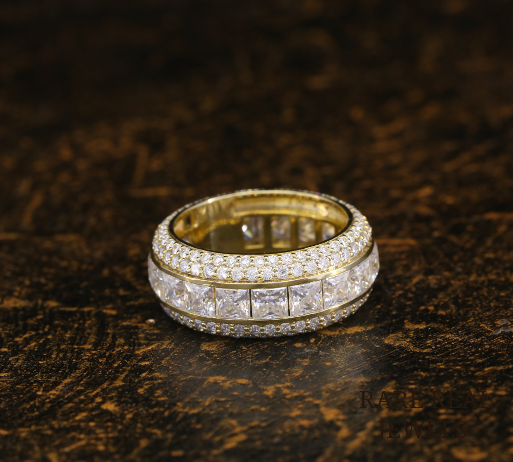 Princess Cut Diamond Wedding Band, Diamond Eternity Ring, Gold Anniversary Band, Princess Cut Wedding Ring, Stackable Diamond Band, Gift for Her