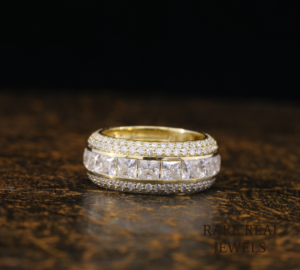 Princess Cut Diamond Wedding Band, Diamond Eternity Ring, Gold Anniversary Band, Princess Cut Wedding Ring, Stackable Diamond Band, Gift for Her
