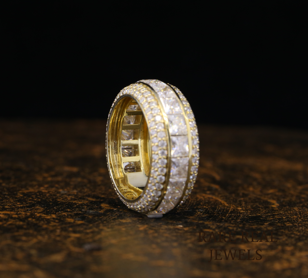 Princess Cut Diamond Wedding Band, Diamond Eternity Ring, Gold Anniversary Band, Princess Cut Wedding Ring, Stackable Diamond Band, Gift for Her