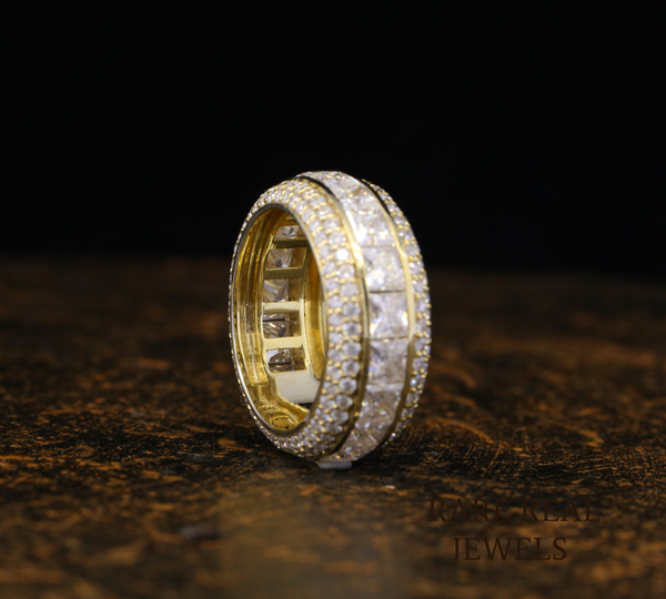 Princess Cut Diamond Wedding Band, Diamond Eternity Ring, Gold Anniversary Band, Princess Cut Wedding Ring, Stackable Diamond Band, Gift for Her