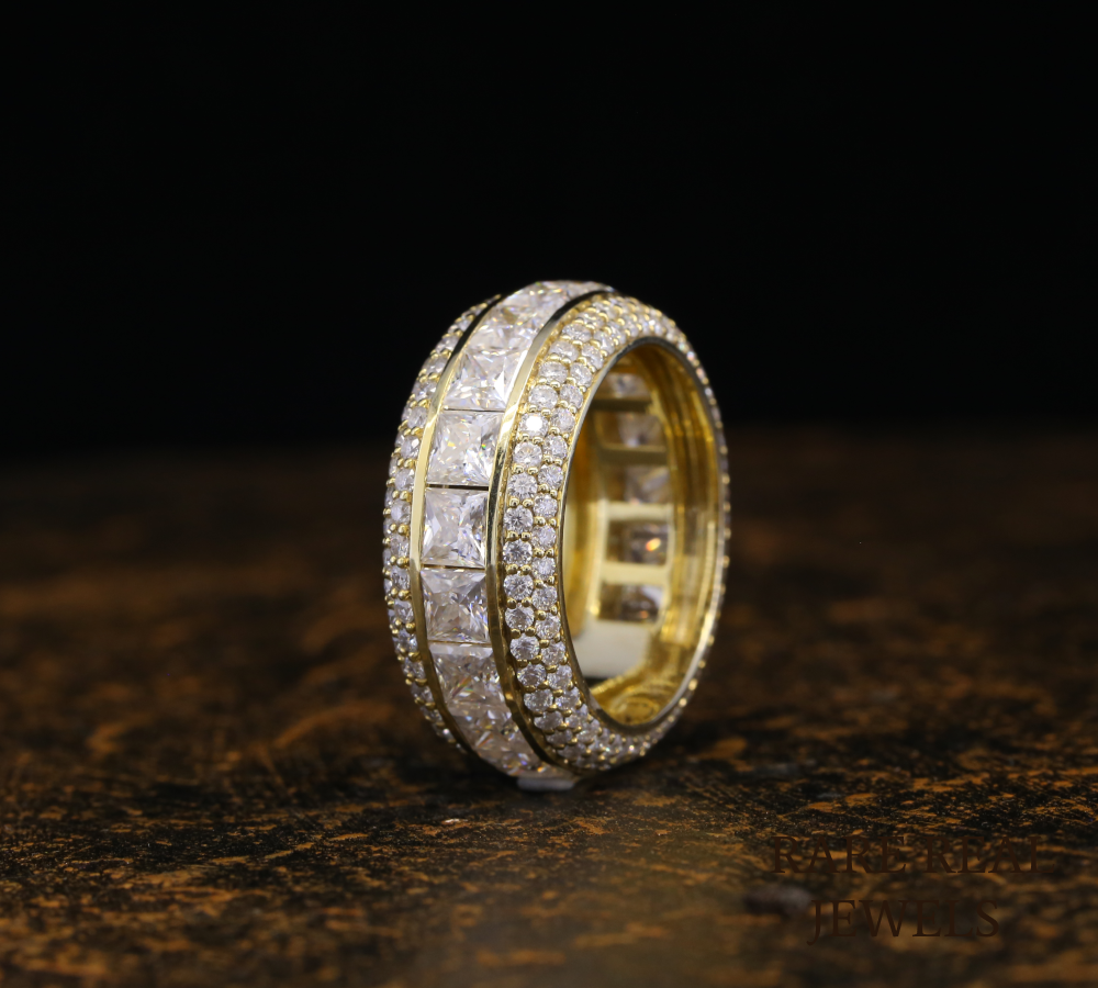 Princess Cut Diamond Wedding Band, Diamond Eternity Ring, Gold Anniversary Band, Princess Cut Wedding Ring, Stackable Diamond Band, Gift for Her