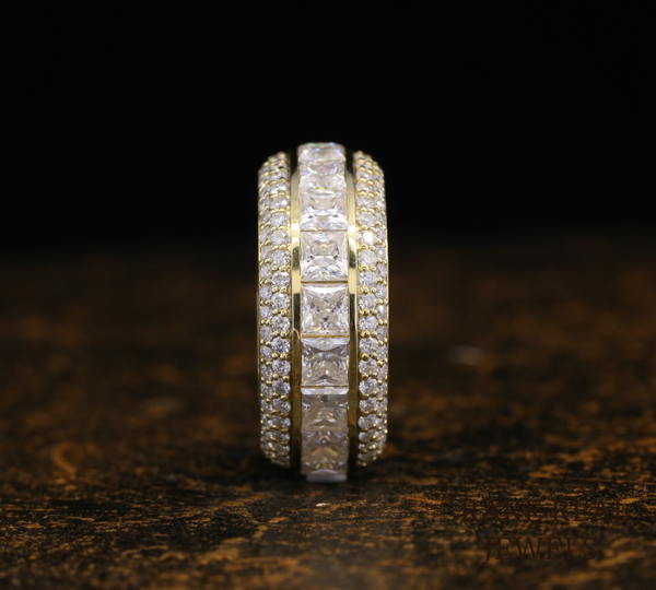 Princess Cut Diamond Wedding Band, Diamond Eternity Ring, Gold Anniversary Band, Princess Cut Wedding Ring, Stackable Diamond Band, Gift for Her