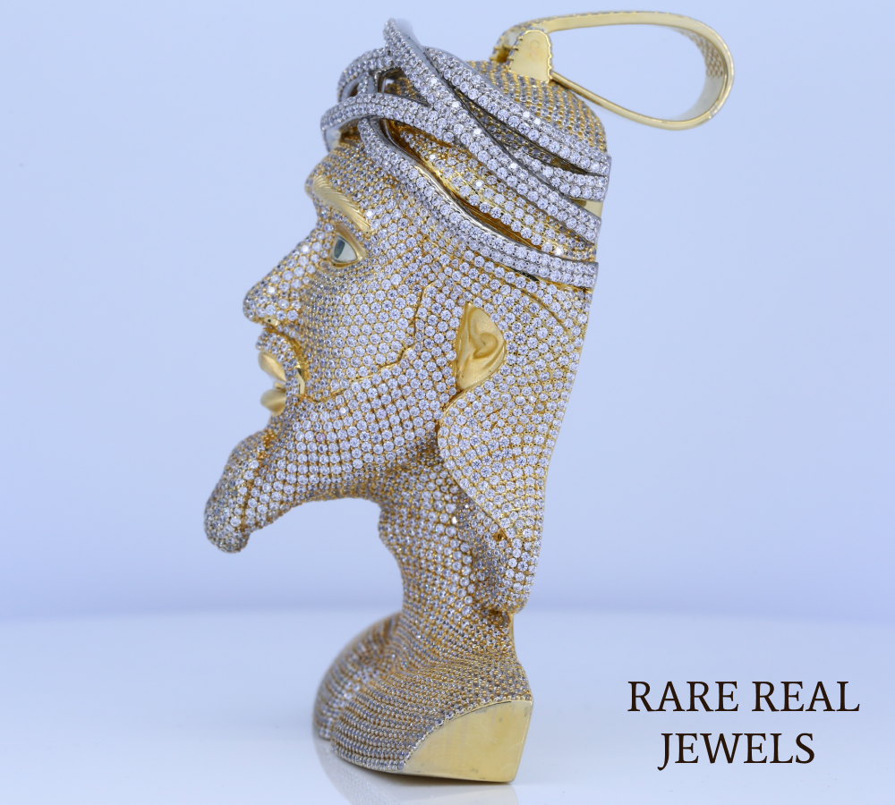 Jesus Bust Pendant | Iced Out Jesus Head Pendant | Hip Hop Diamond Bust Necklace | Gold Finish Religious Jewelry | Luxury Statement Pendant for Men