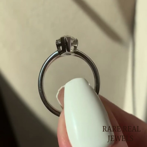 Marquise Cut 1.50CT Lab Grown Diamond Engagement Ring: 14K White Gold Split Shank