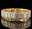 14K Yellow Gold Baguette Cut Lab Grown Diamond Tennis Bracelet | Halo Diamond Bracelet for Women | Luxury Wedding Jewelry Gift