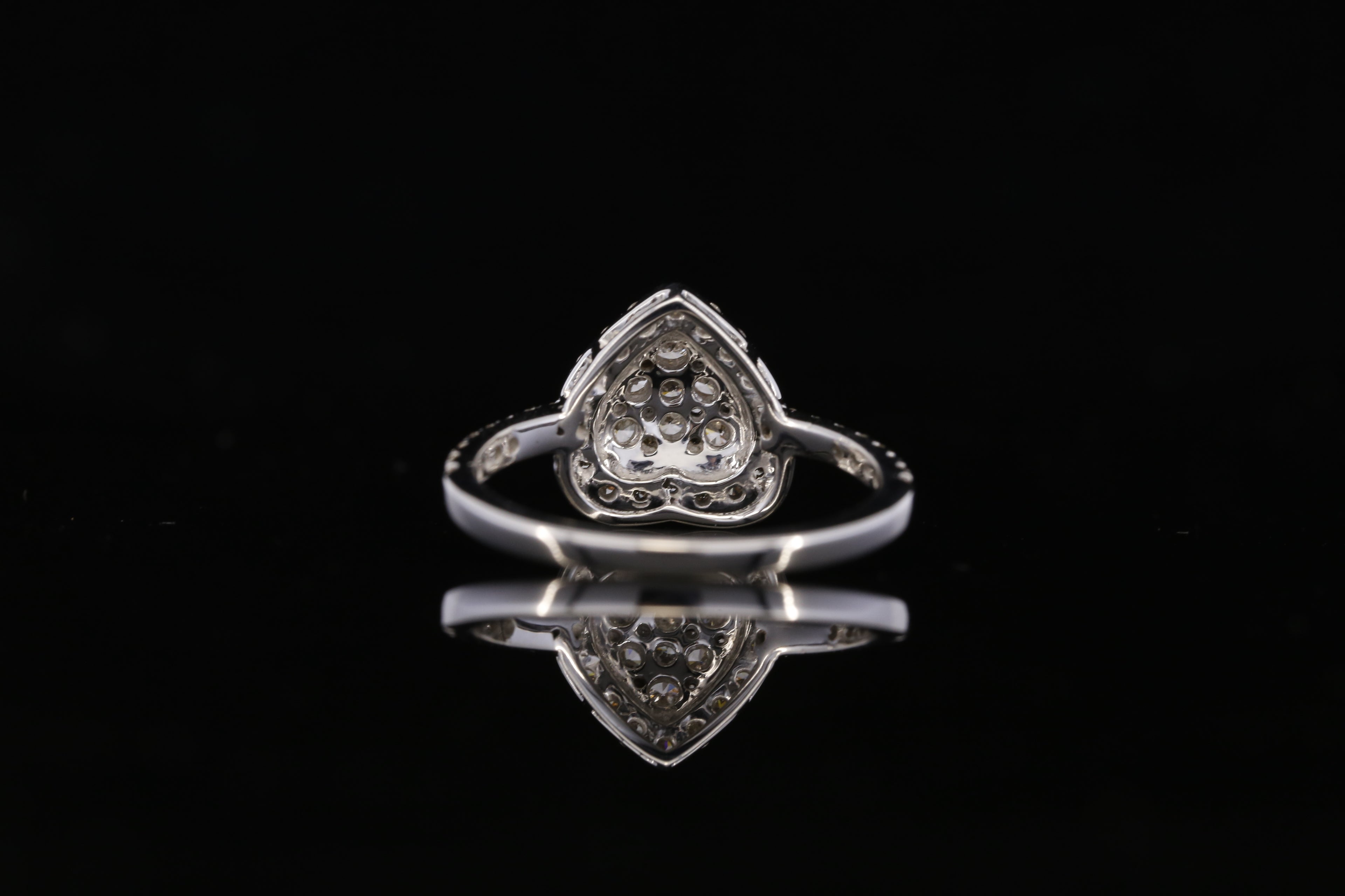 Round Shaped Diamond Cluster Engagement Ring | White Gold Pave Diamond Ring | Teardrop Halo Bridal Ring | Luxury Statement Diamond Ring