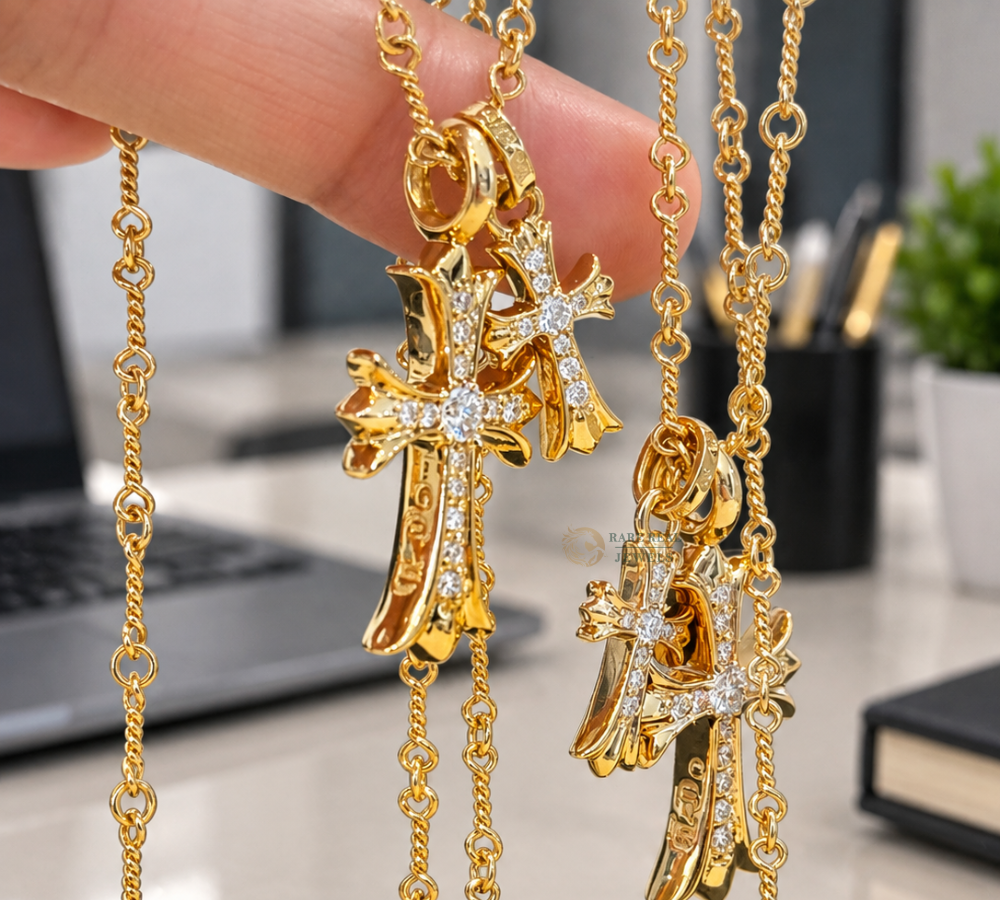 Diamond Cross Necklace, Lab Grown Diamond Cross Pendant, Gold Cross Necklace, Christian Gift for Her, Religious Jewelry