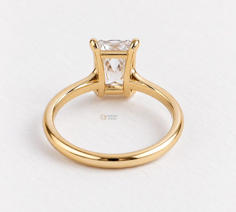 Radiant Cut Lab Grown Diamond Engagement Ring, Solitaire Diamond Ring, Yellow Gold Ring, IGI Diamond Ring, Promise Ring