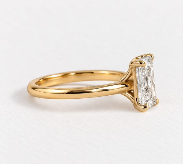 Radiant Cut Lab Grown Diamond Engagement Ring, Solitaire Diamond Ring, Yellow Gold Ring, IGI Diamond Ring, Promise Ring
