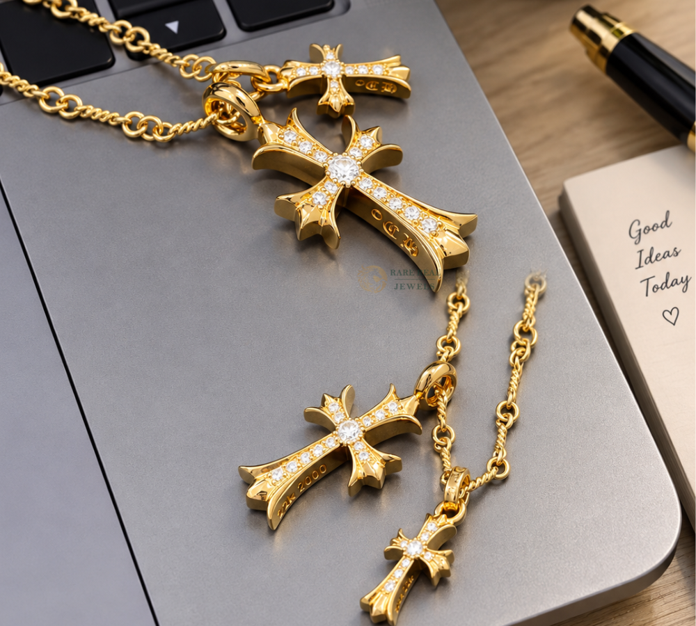 Diamond Cross Necklace, Lab Grown Diamond Cross Pendant, Gold Cross Necklace, Christian Gift for Her, Religious Jewelry