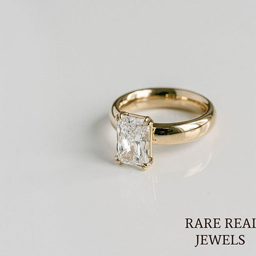 Radiant Cut 1.50CT Lab Grown Diamond Solitaire Ring - Yellow Gold