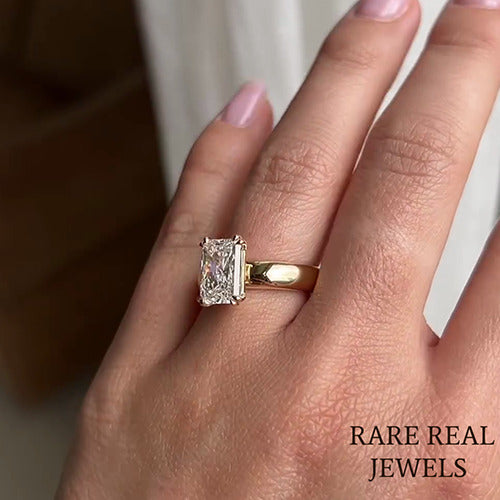 Radiant Cut 1.50CT Lab Grown Diamond Solitaire Ring - Yellow Gold