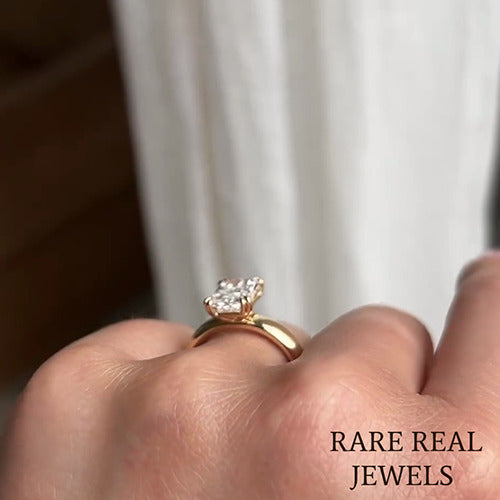 Radiant Cut 1.50CT Lab Grown Diamond Solitaire Ring - Yellow Gold