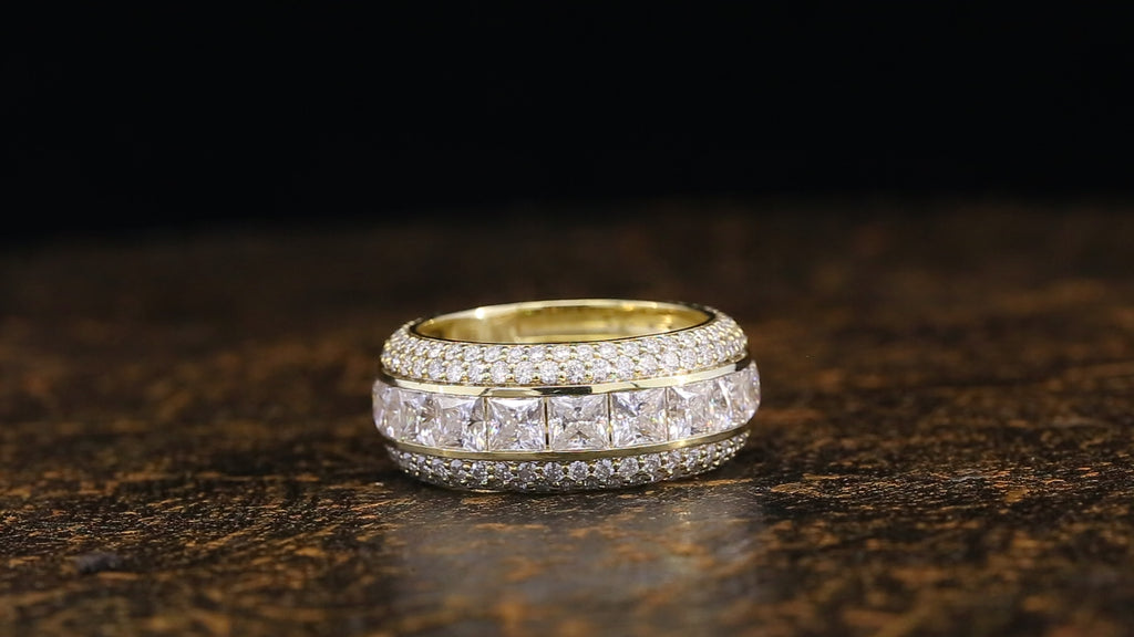 Princess Cut Diamond Wedding Band, Diamond Eternity Ring, Gold Anniversary Band, Princess Cut Wedding Ring, Stackable Diamond Band, Gift for Her