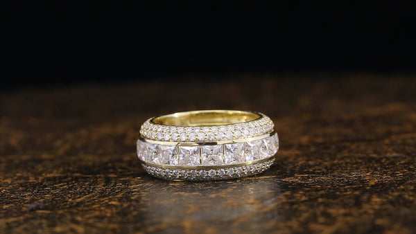 Princess Cut Diamond Wedding Band, Diamond Eternity Ring, Gold Anniversary Band, Princess Cut Wedding Ring, Stackable Diamond Band, Gift for Her
