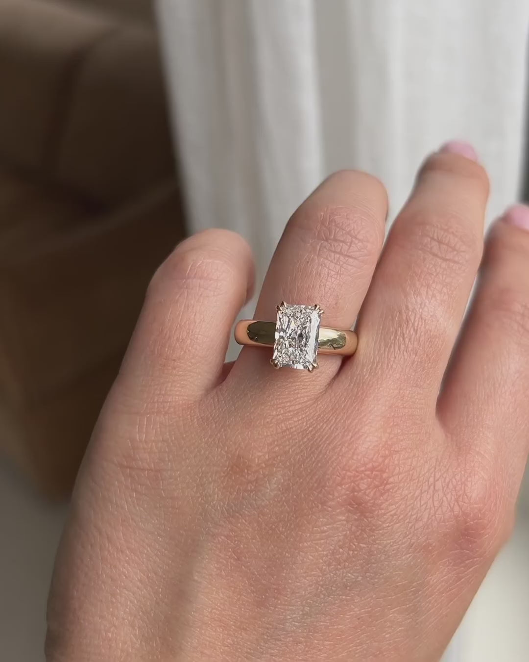 Radiant Cut 1.50CT Lab Grown Diamond Solitaire Ring - Yellow Gold