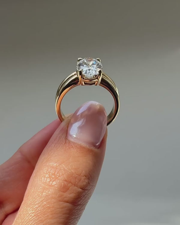 Oval Cut Lab Grown Diamond Engagement Ring, 3.00 CT Oval Diamond Ring, Yellow Gold Solitaire Ring, Bridal Ring, Promise Ring