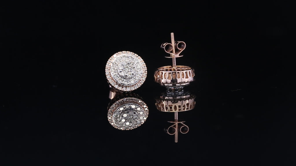 Diamond Stud Earrings, Round Halo Diamond Earrings, Cluster Diamond Studs, Floral Round Earrings, Gold Diamond Earrings, Luxury Gift