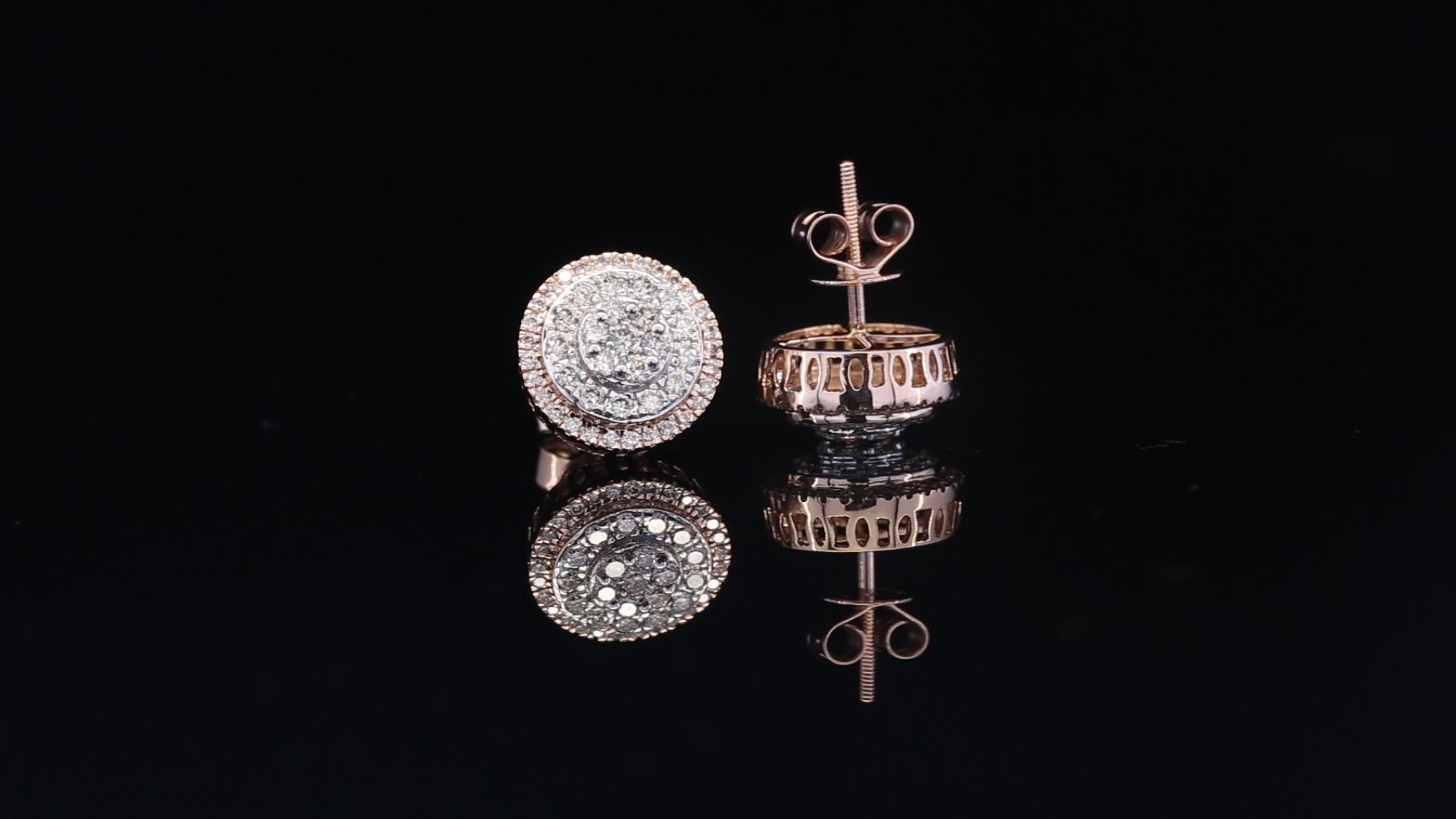Diamond Stud Earrings, Round Halo Diamond Earrings, Cluster Diamond Studs, Floral Round Earrings, Gold Diamond Earrings, Luxury Gift