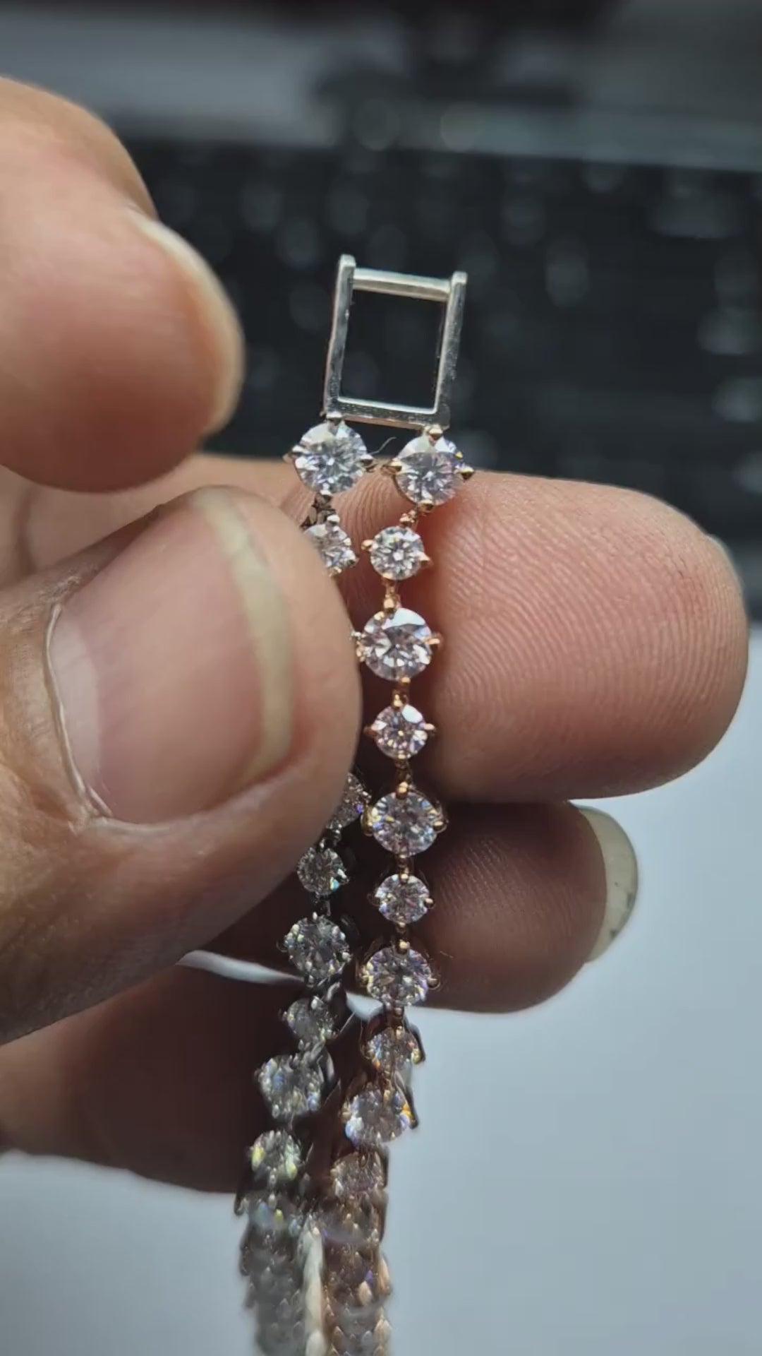 Round Cut Diamond Tennis Bracelet, Rose Gold Tennis Bracelet, Lab Grown Diamond Bracelet, Wedding Jewelry, Gift For Her