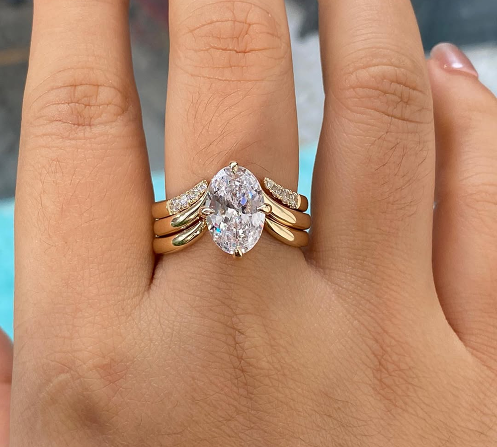 Oval Lab Grown Diamond Engagement Ring, 3.50CT Oval Diamond Ring, Yellow Gold Solitaire Ring, Bridal Ring, Anniversary Gift