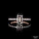 Emerald Cut Lab Grown Diamond Engagement Ring: 18K Rose Gold Pave Band