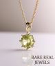 Hexagon Cut Yellow Sapphire Diamond Pendant in 14K Yellow Gold