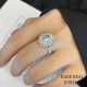 1.00ct Pear Blue Lab Grown Diamond Engagement Ring: White Gold Vintage Triple Halo
