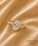2.00CT Oval Lab Grown Diamond Engagement Ring: 10K Yellow Gold Hidden Halo Pavé Band