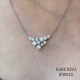 Lab-Grown Diamond Floral Necklace: 10K White Gold Pear & Round Pendant