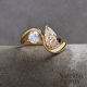 Yellow Gold Toi et Moi Lab Grown Diamond Engagement Ring: Pear & Round