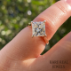 2.00ct Princess Lab Grown Diamond Ring: Yellow Gold Tension Cathedral Style