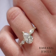 3.00ct Pear Lab Grown Diamond Engagement Ring: 10K Gold Marquise Side Stone Wedding Ring