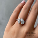 Moissanite Toi et Moi Ring: Pear & Marquise, White Gold Engagement Ring