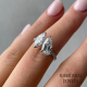 Moissanite Toi et Moi Ring: Pear & Marquise, White Gold Engagement Ring