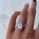2.50 ct Radiant Moissanite Engagement Ring: White Gold Pave Setting