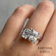 Toi et Moi Moissanite Engagement Ring: Pear & Radiant Cut, White Gold
