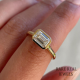 1.50CT Emerald Cut Moissanite Solitaire Ring - Solid Gold Engagement Ring