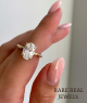 Oval Lab Grown Diamond Engagement Ring: Yellow Gold Solitaire with Hidden Halo